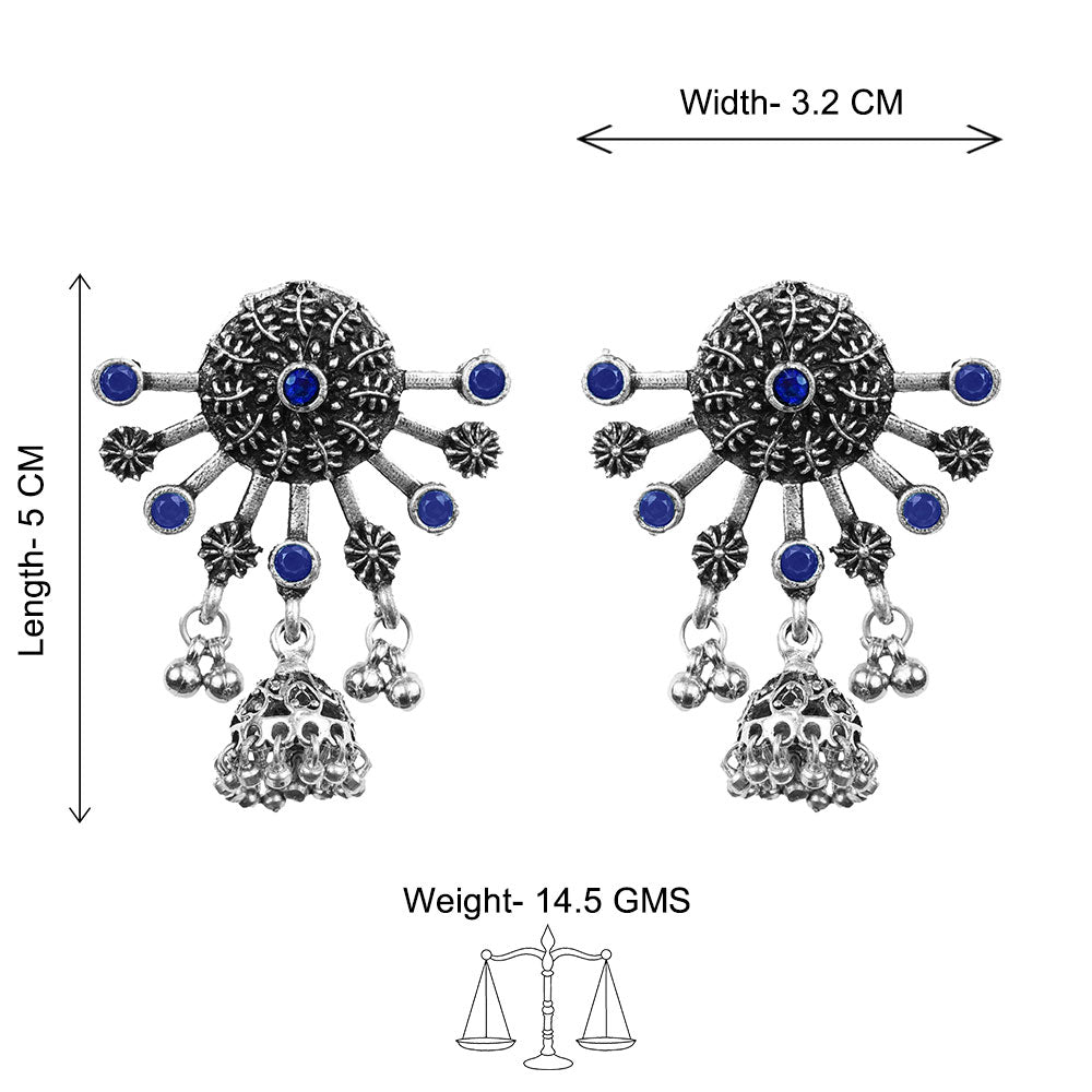 Slays and rays jhumki earrings (Blue)