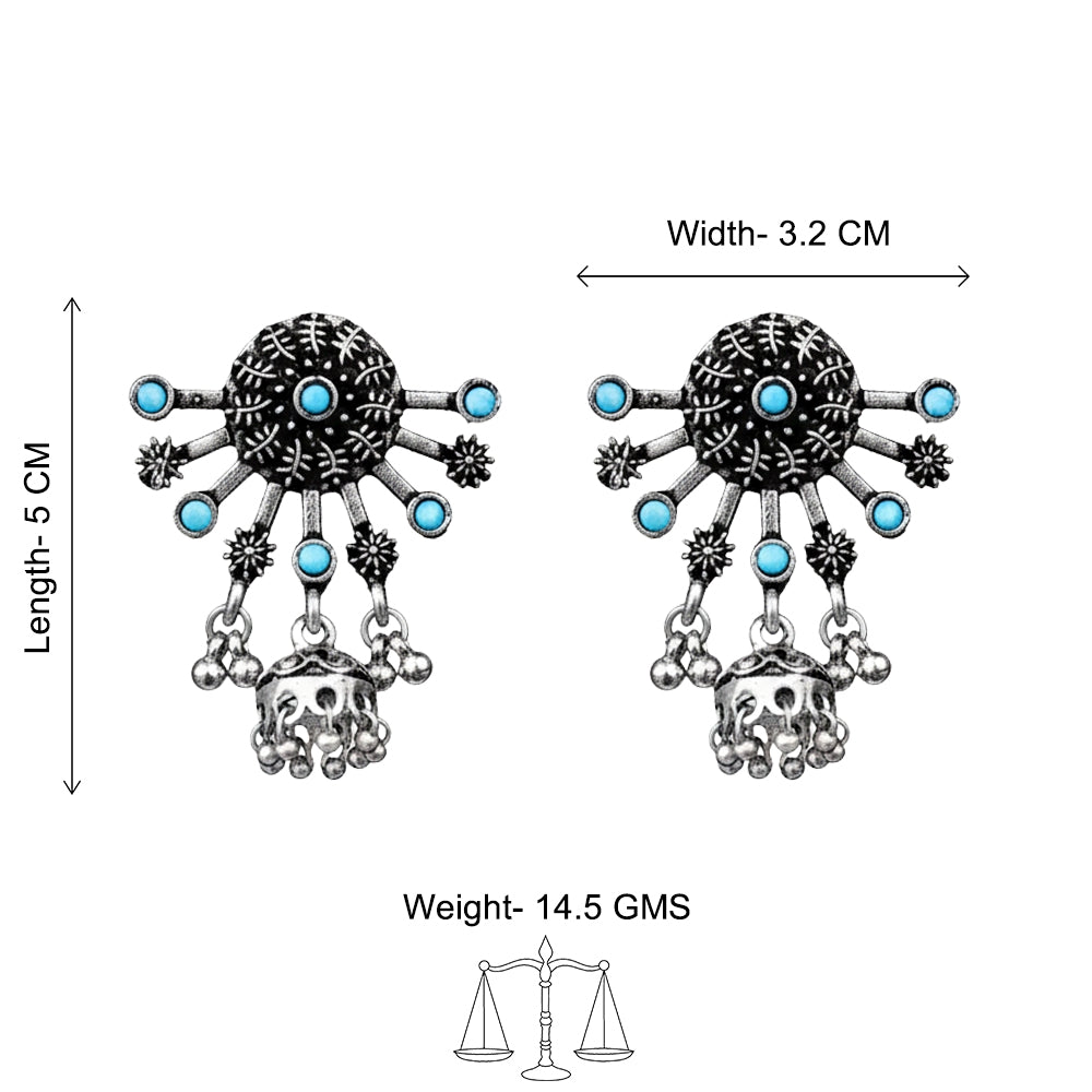 Slays and rays jhumki earrings (Sky Blue)