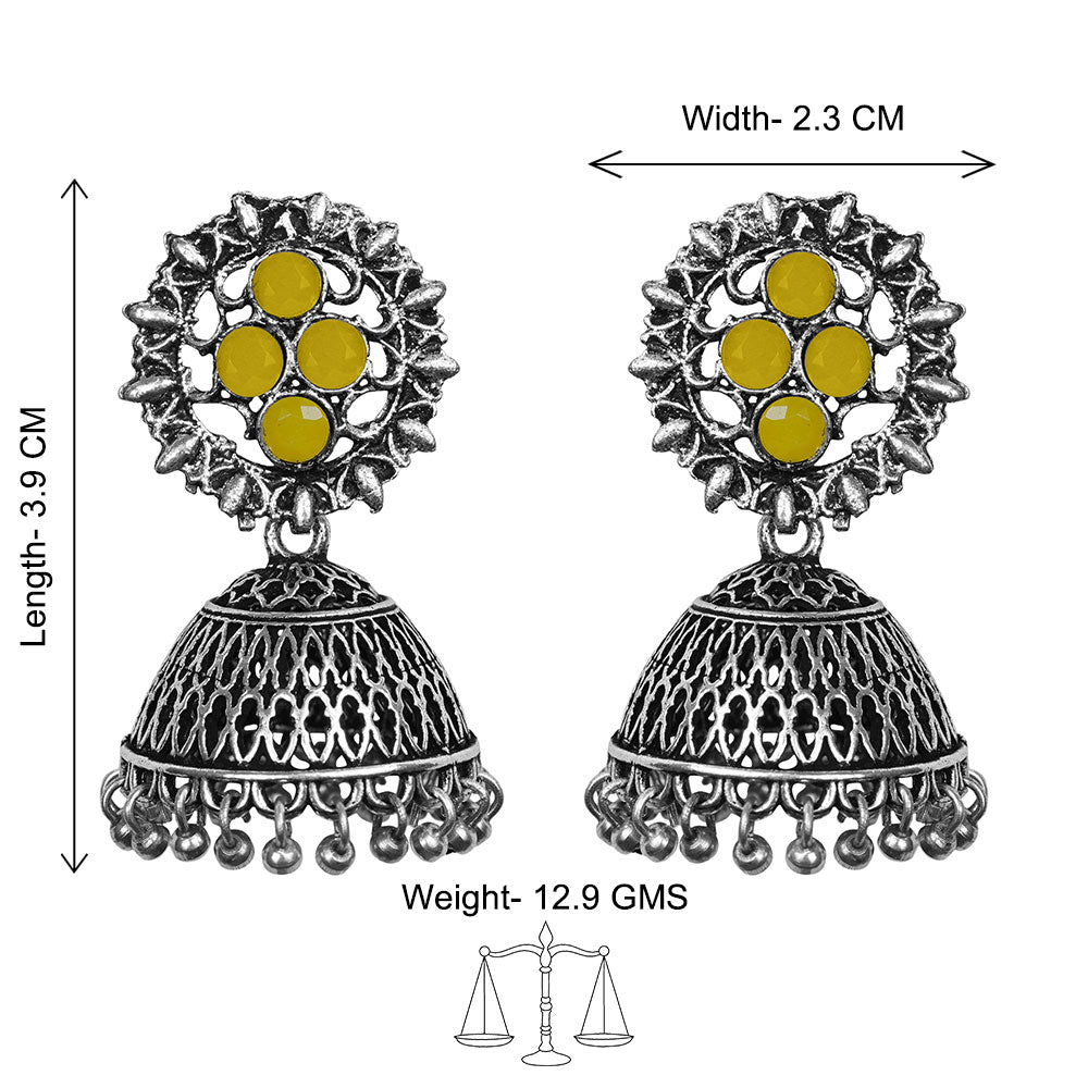 Classic chandlier Jhumka earrings (Yellow)