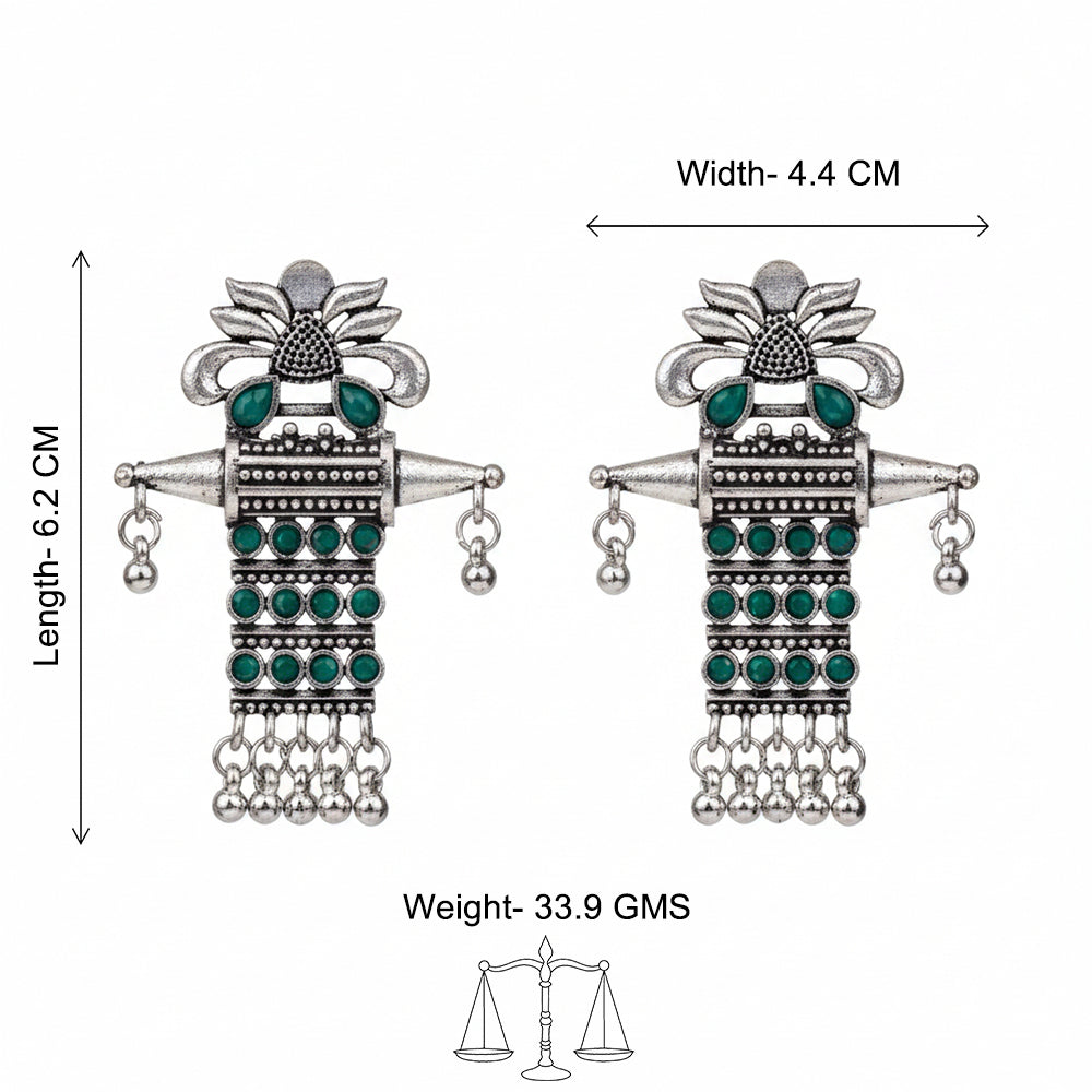 Bindaas Boho dangler earrings (Green)