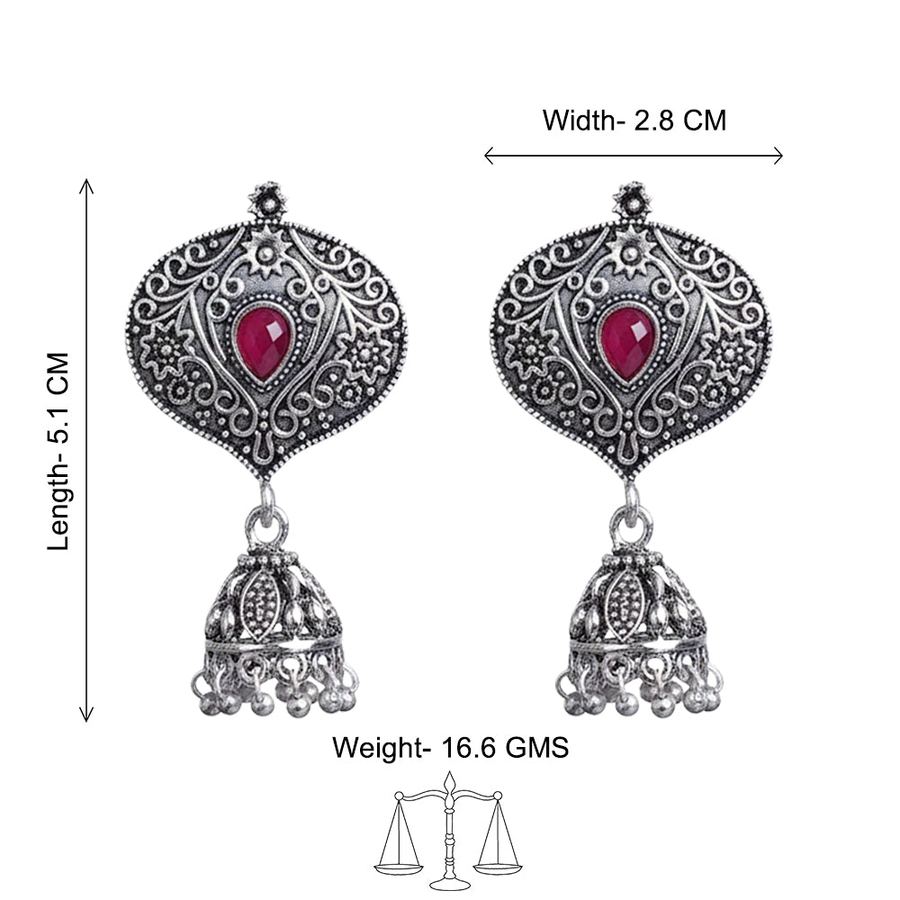 Pretty Petal Jhumki earrings (Red)