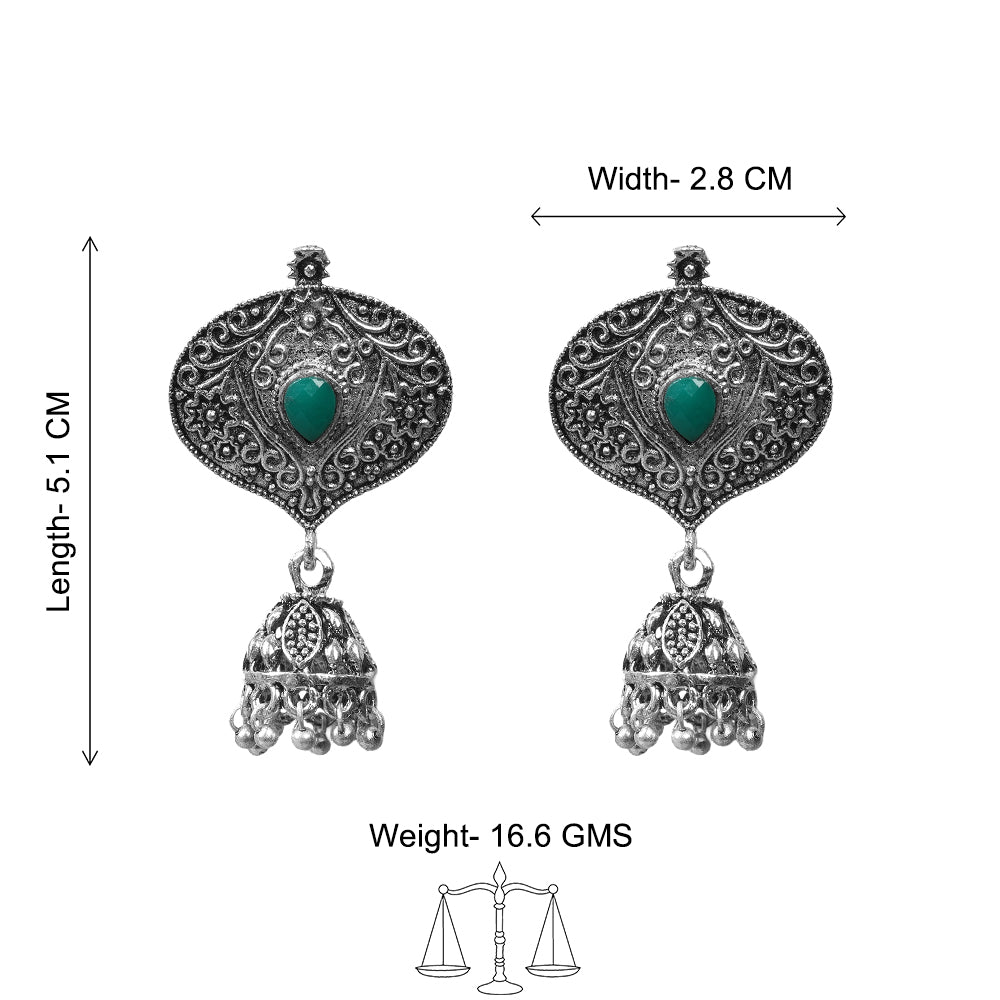 Pretty Petal Jhumki earrings (Green)