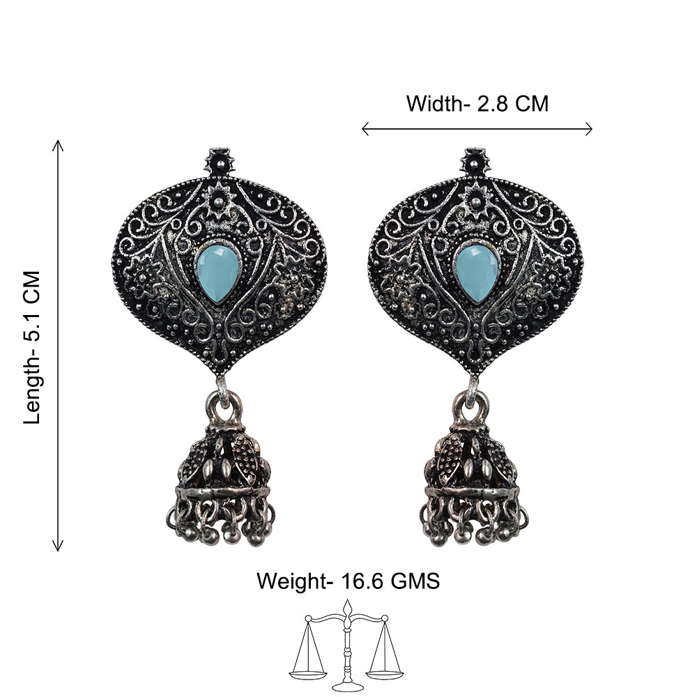Pretty Petal Jhumki earrings (Mint)