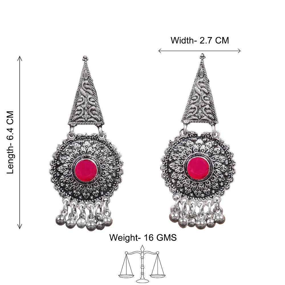 Shine Fine Dangler Earrings (Red)