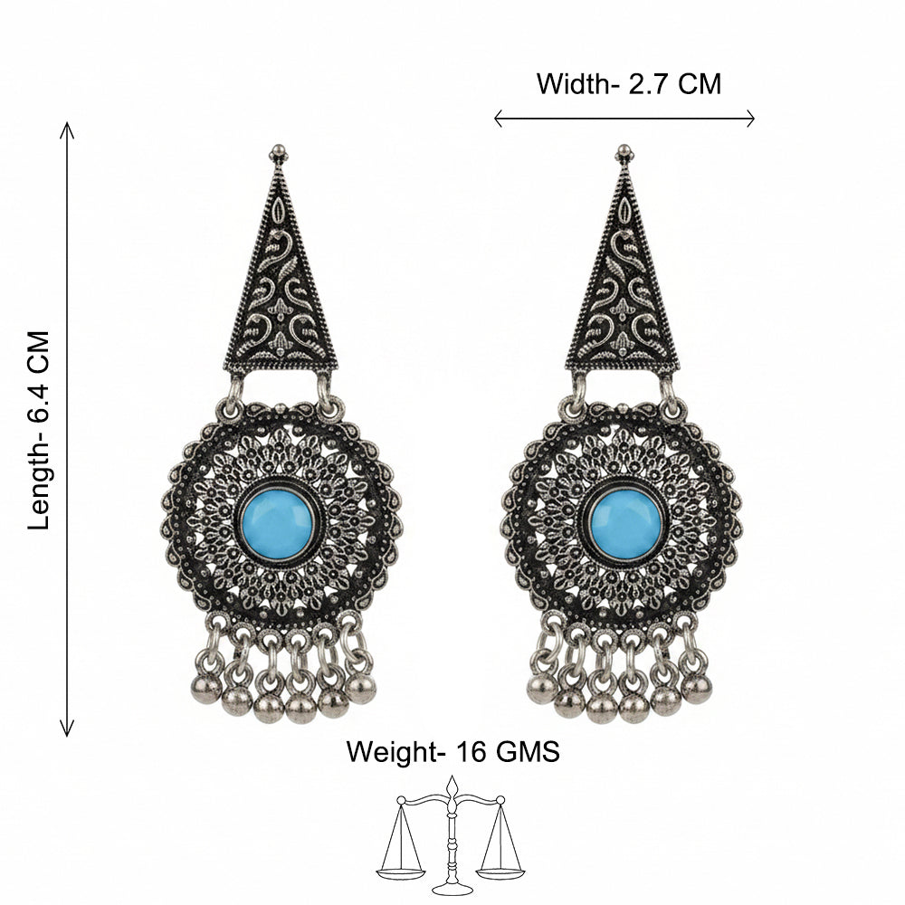 Shine Fine Dangler Earrings (Sky Blue)