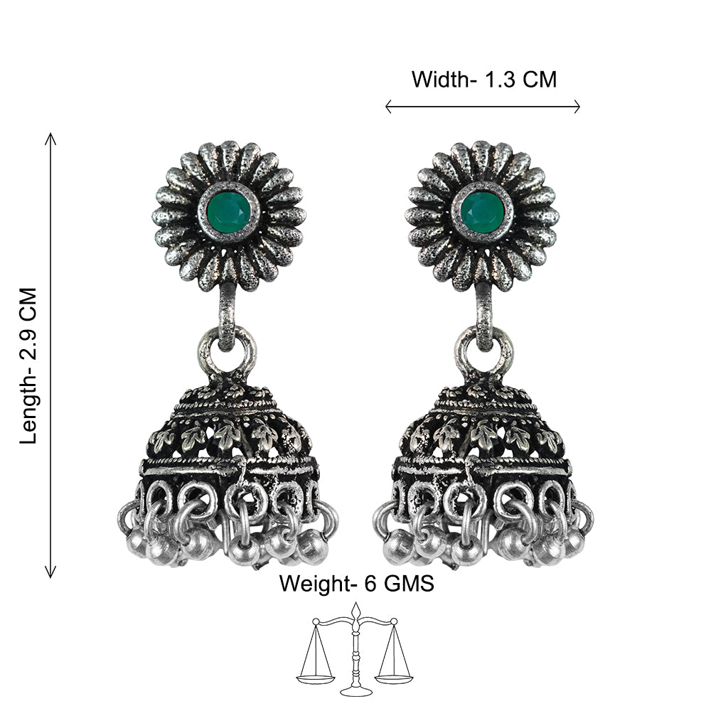 Garden gorgeousness Jhumki arrings (Green)