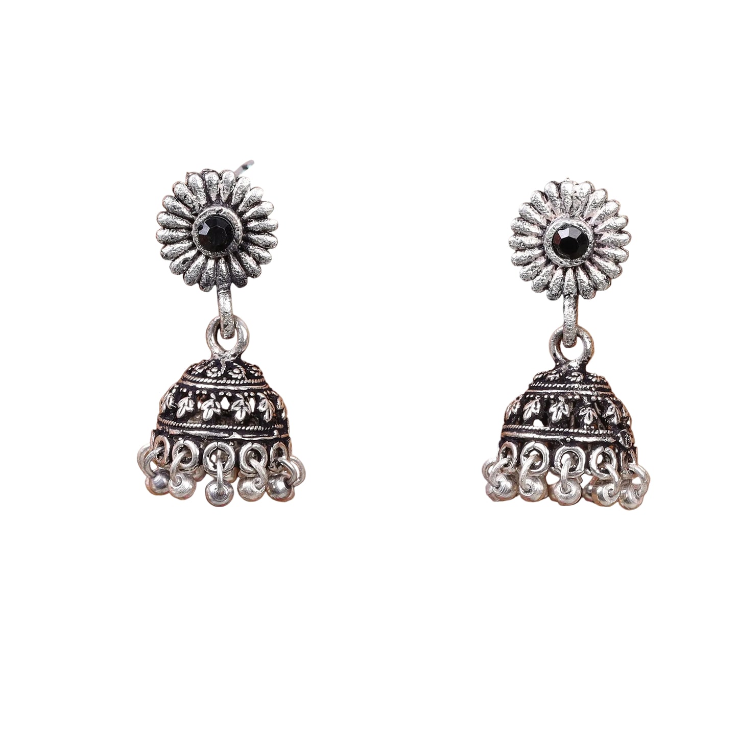 Garden gorgeousness Jhumki arrings (Black)