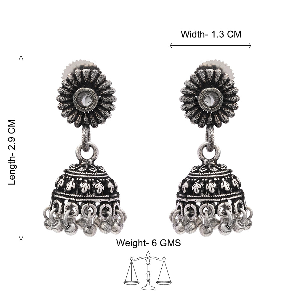 Garden gorgeousness Jhumki arrings (White)
