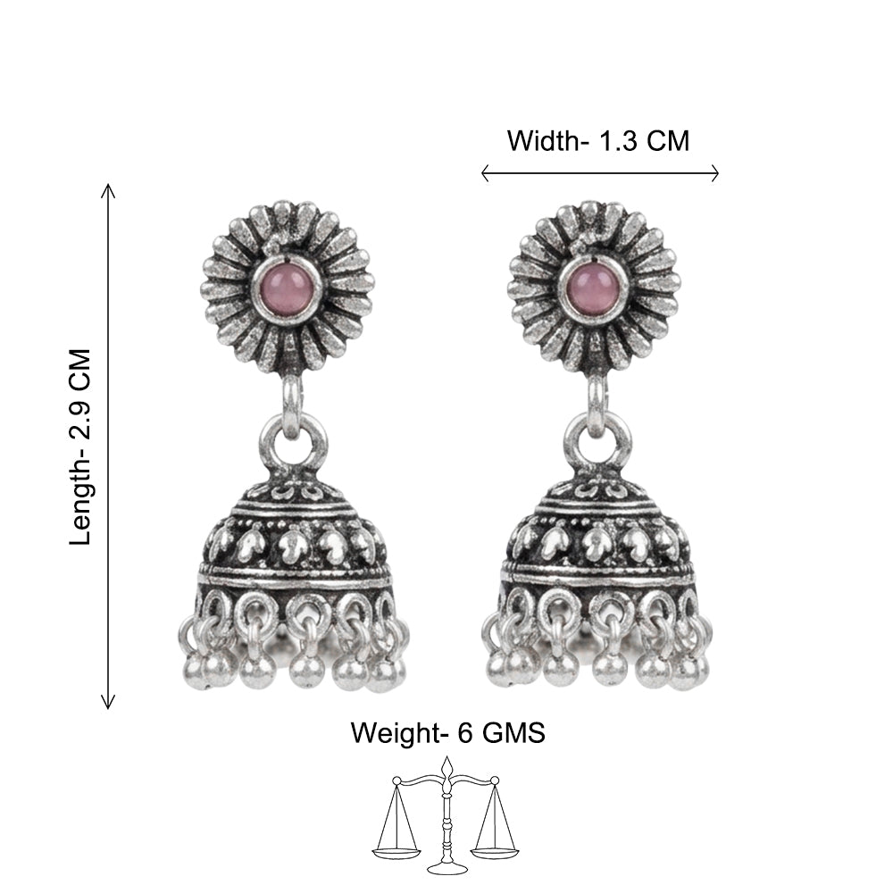 Garden gorgeousness Jhumki arrings (Baby Pink)