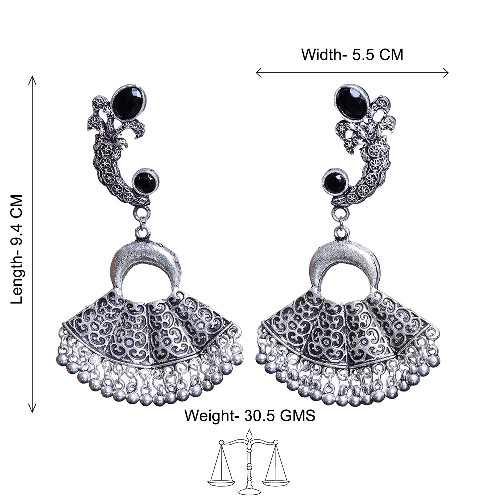 Statement Oxidised Dangler Earrings