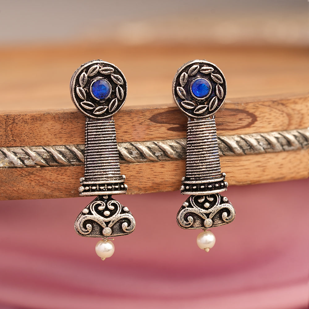 Shahi Trumpet stud earrings (Blue)