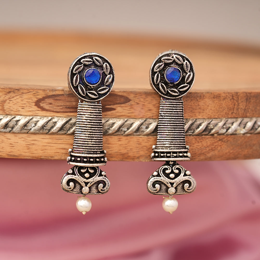 Shahi Trumpet stud earrings (Blue)