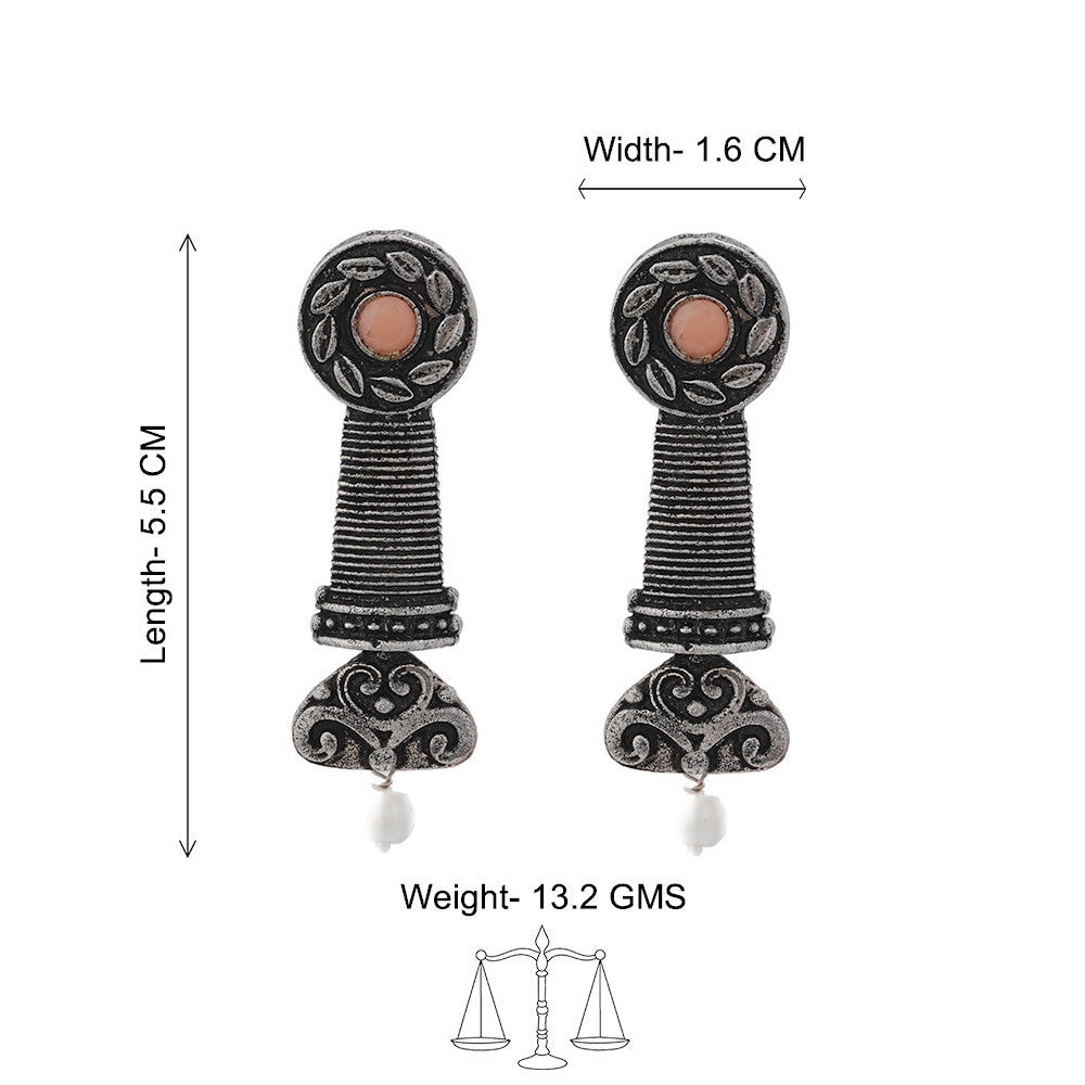 Shahi Trumpet stud earrings (Light Orange)