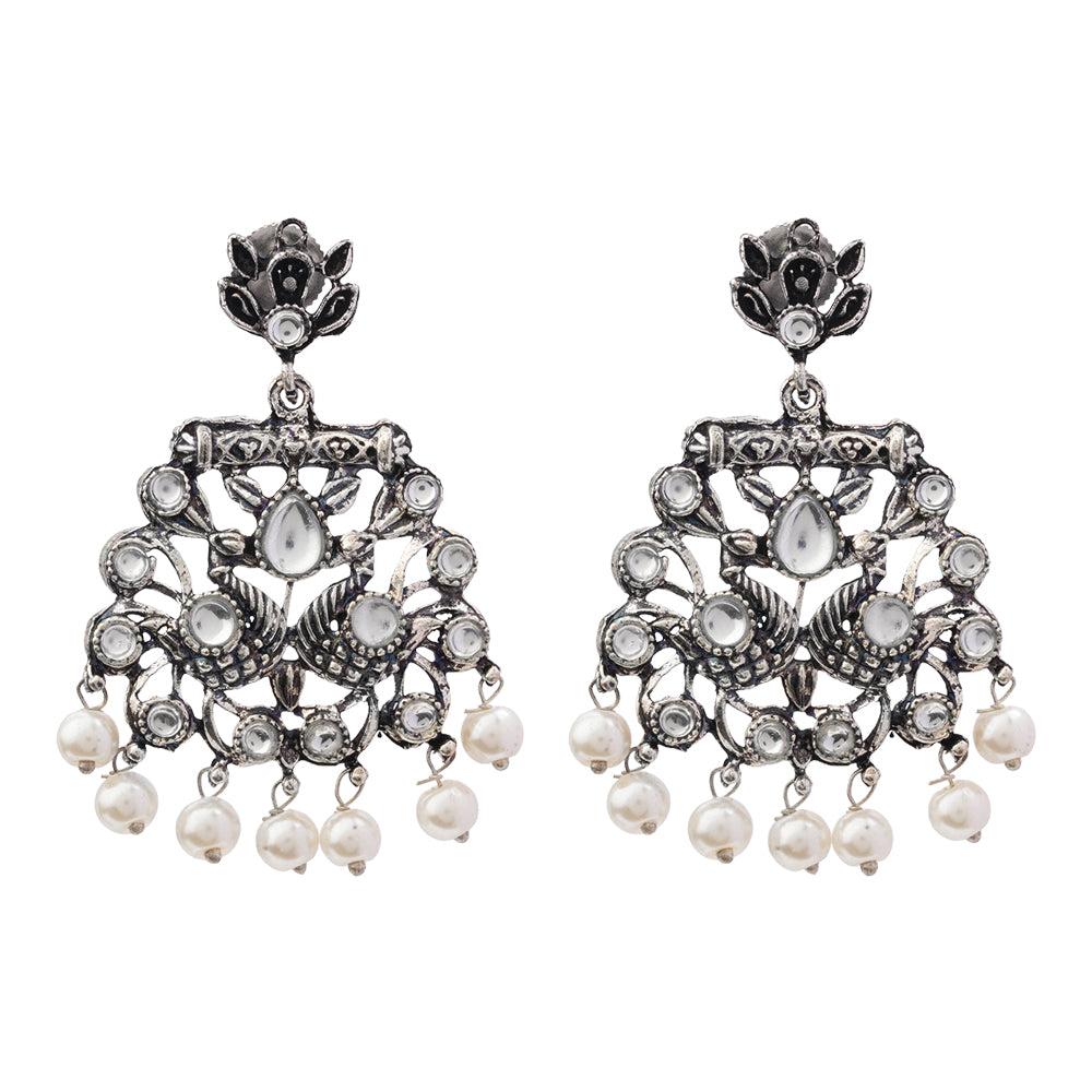 StylishKudi Oxidised Silver Jhumki&Danglers ComboSet for Women&girl