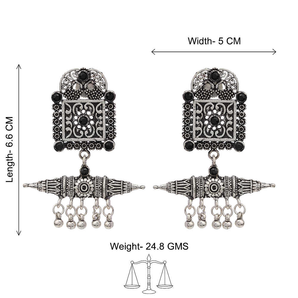 Chakor swirls Gunghroo Dangler earring (Black)