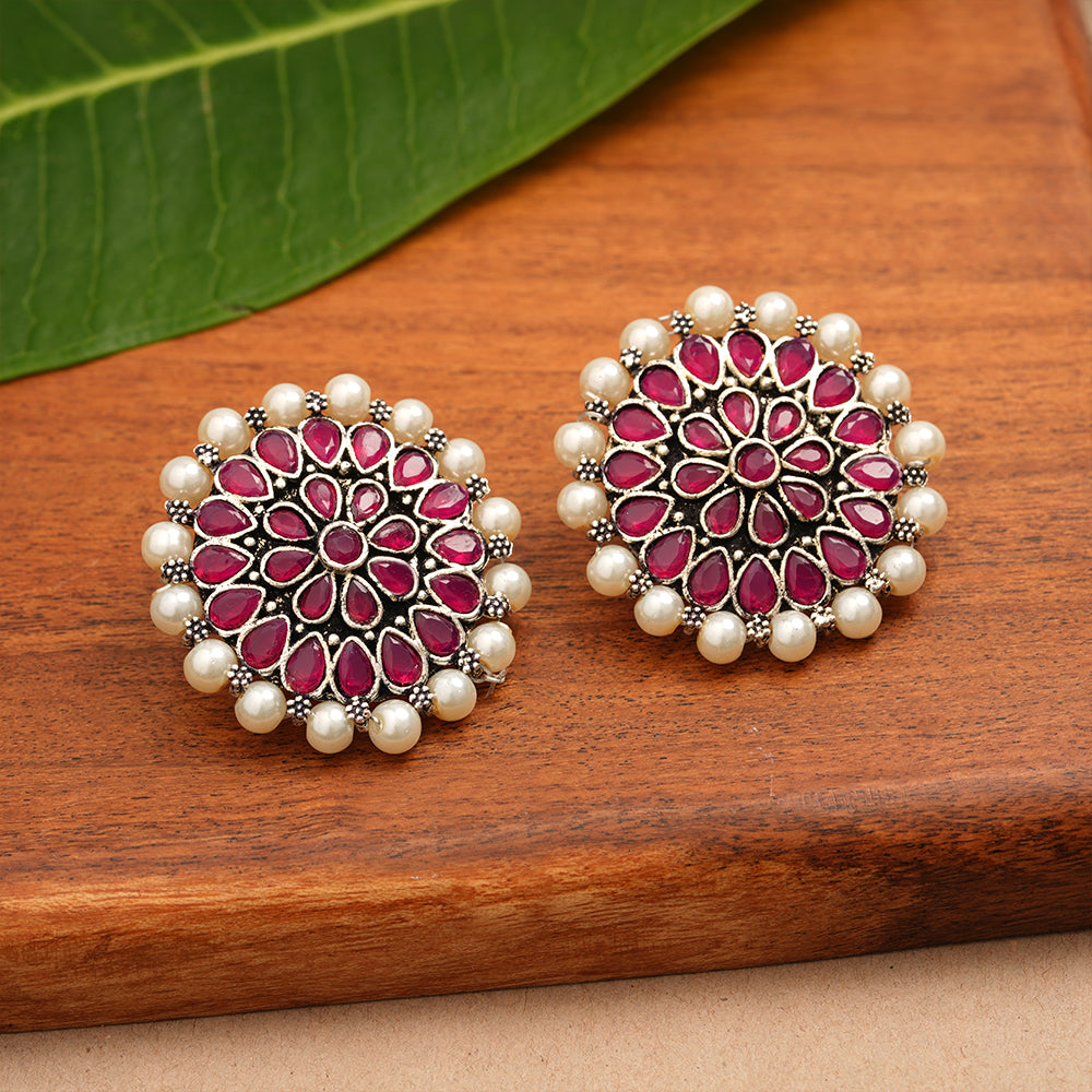 Desi Diva stud earring (Red)