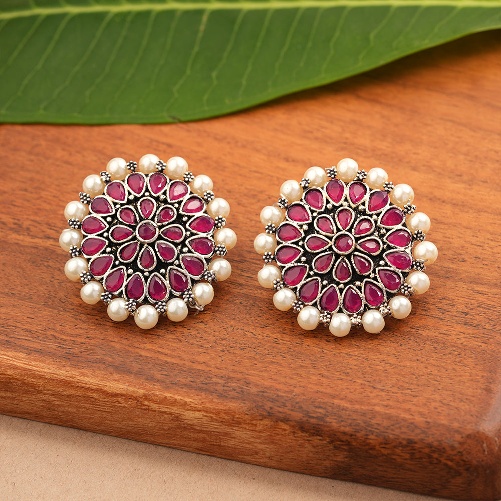Desi Diva stud earring (Red)