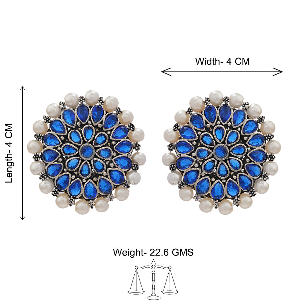 Desi Diva stud earring (Blue)