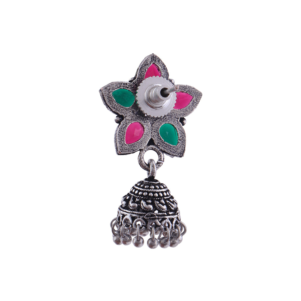 Beauty Bloom ghunghroo jhumki earring (Multicolored)