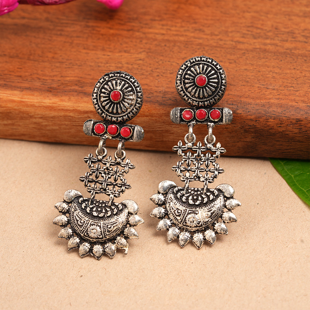 Enchanted Swing dangler earring (Dark Red)
