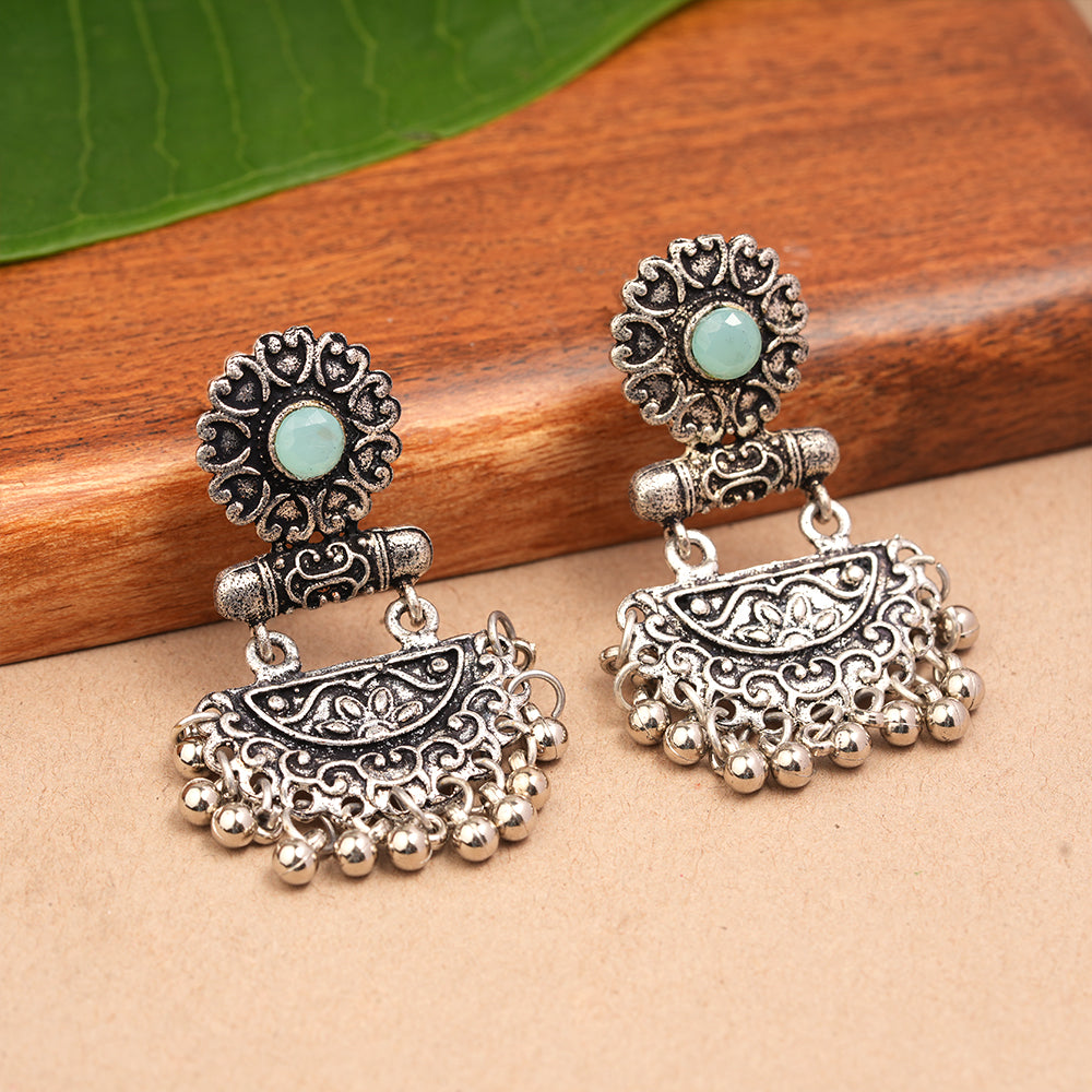 semi- circle hanging dangler earring (Mint)