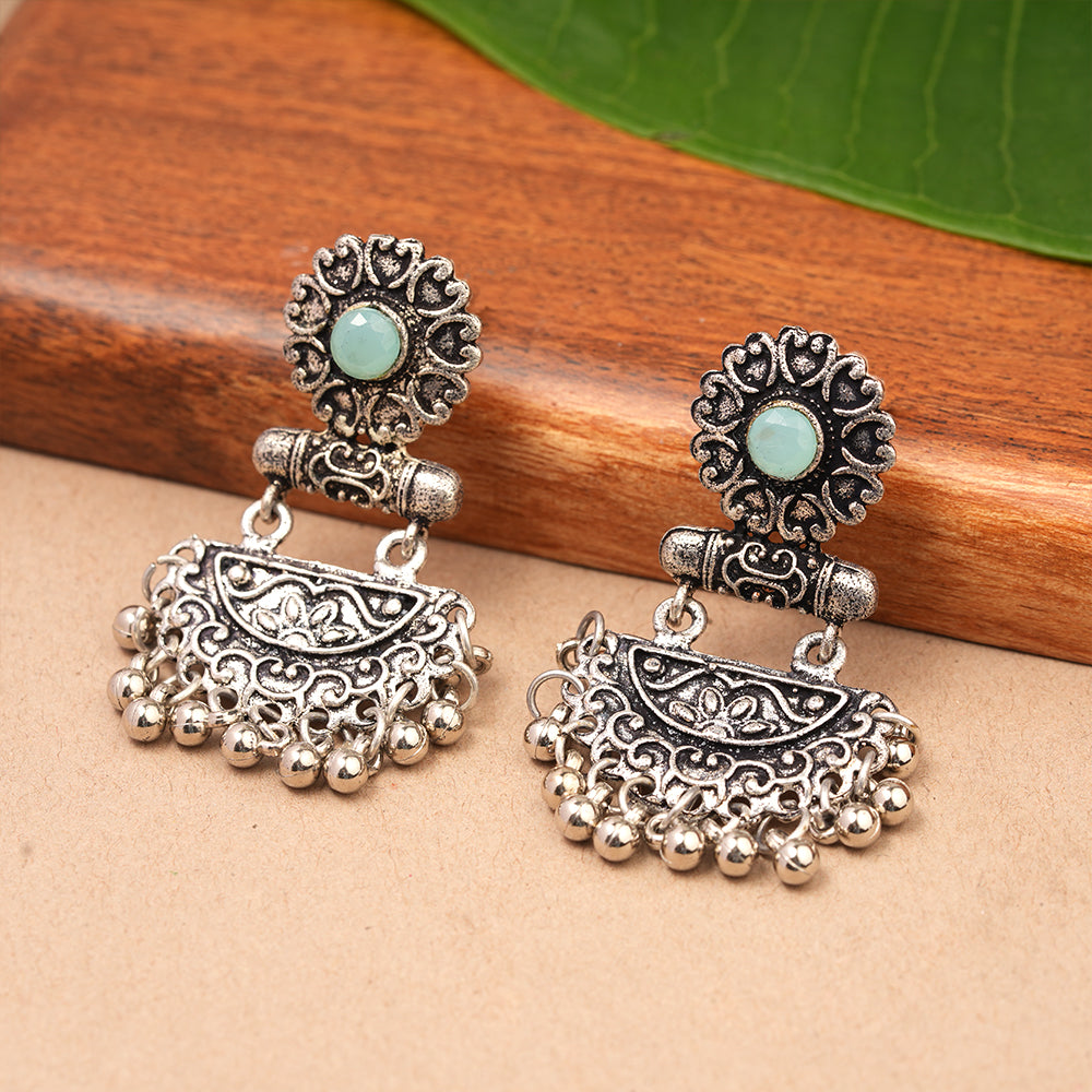 semi- circle hanging dangler earring (Mint)