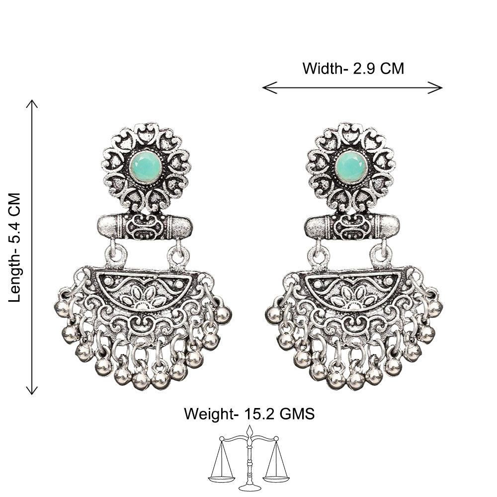 semi- circle hanging dangler earring (Mint)