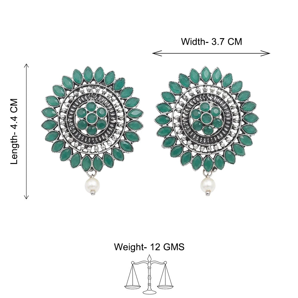 Traditional twish stud earring (Green)