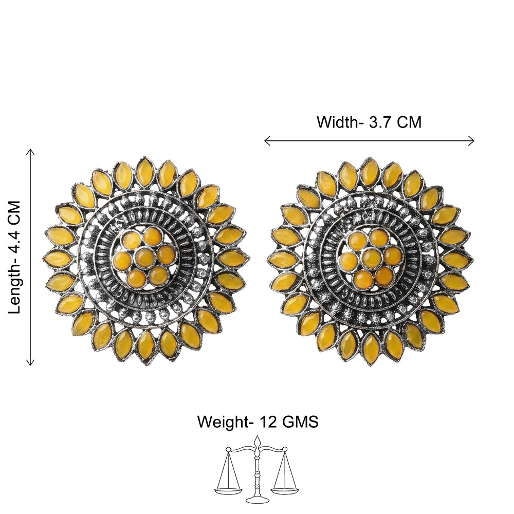 Traditional twish stud earring (Yellow)