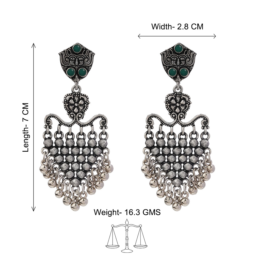 Chan-Chan ghunghroo dangler earring (Green)