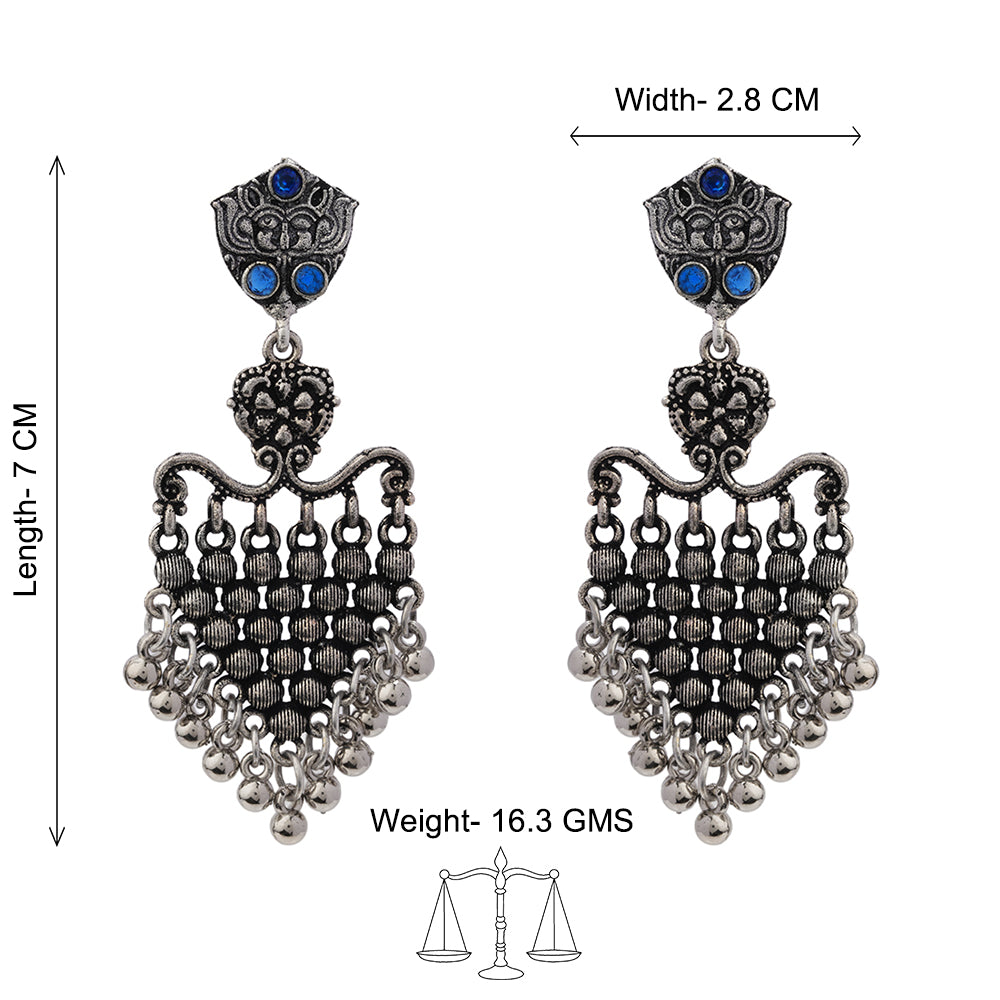 Chan-Chan ghunghroo dangler earring (Blue)