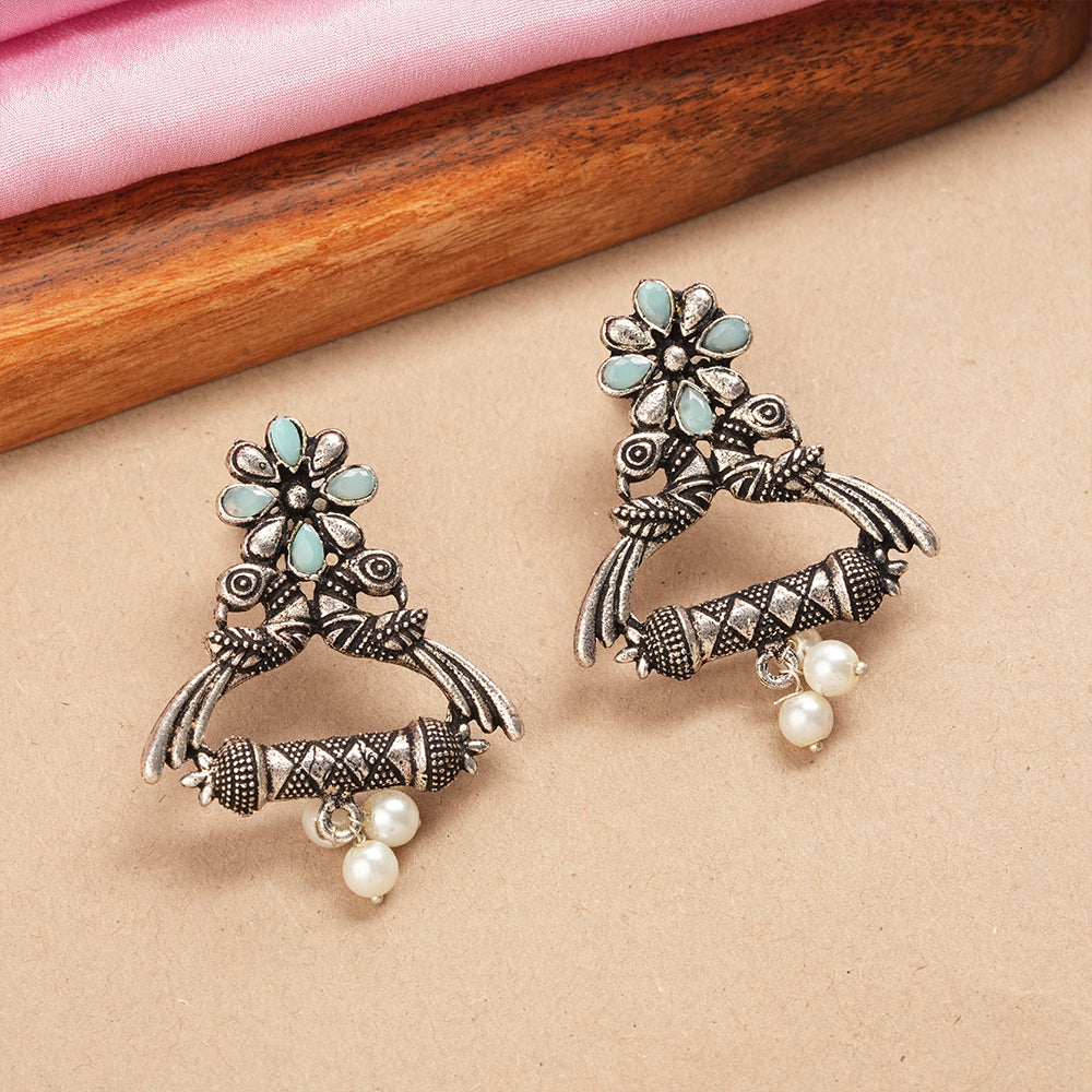 Tweet and bloom stud earring (Mint)