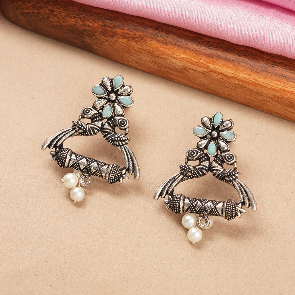 Tweet and bloom stud earring (Mint)