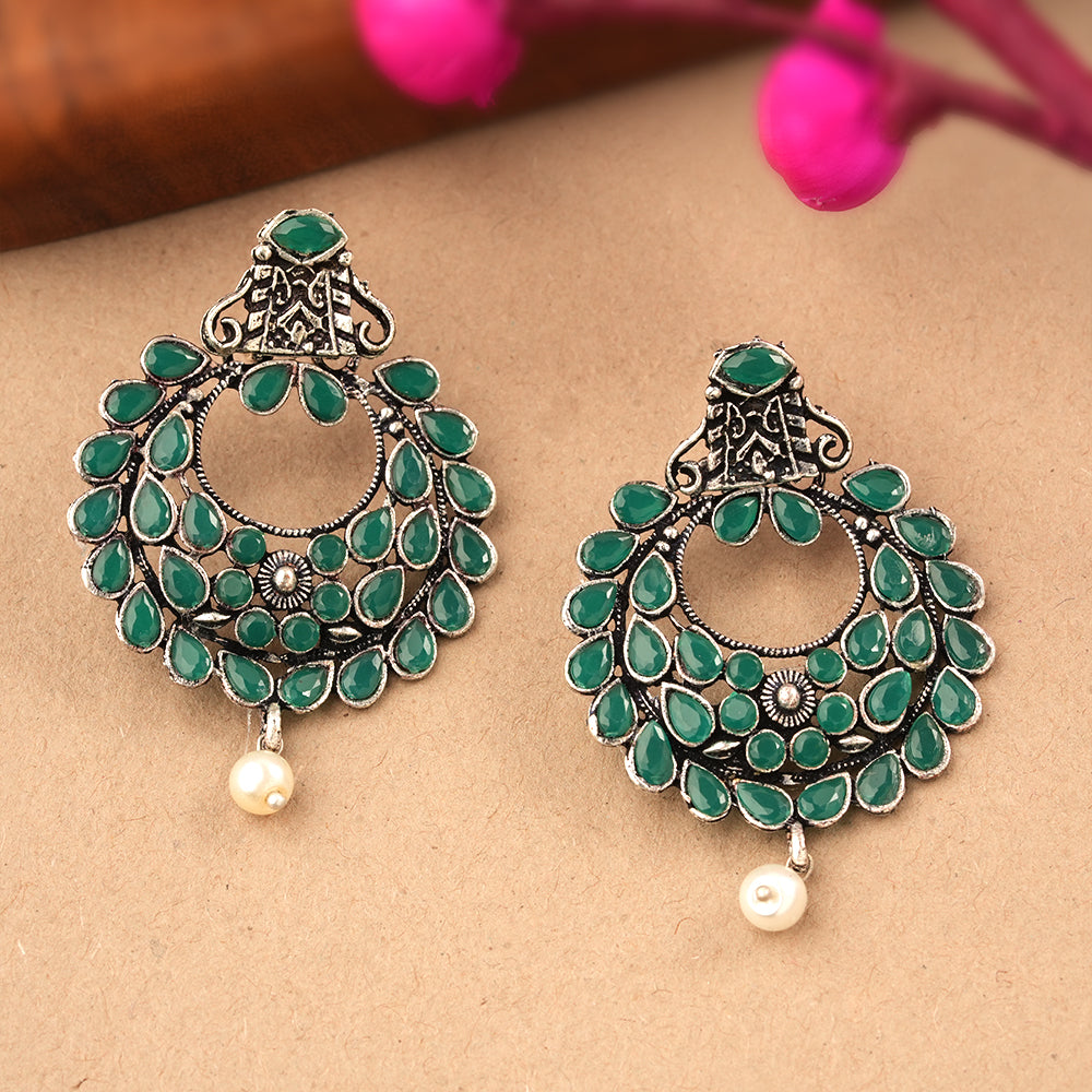Diva Drops stud earrings (Green)