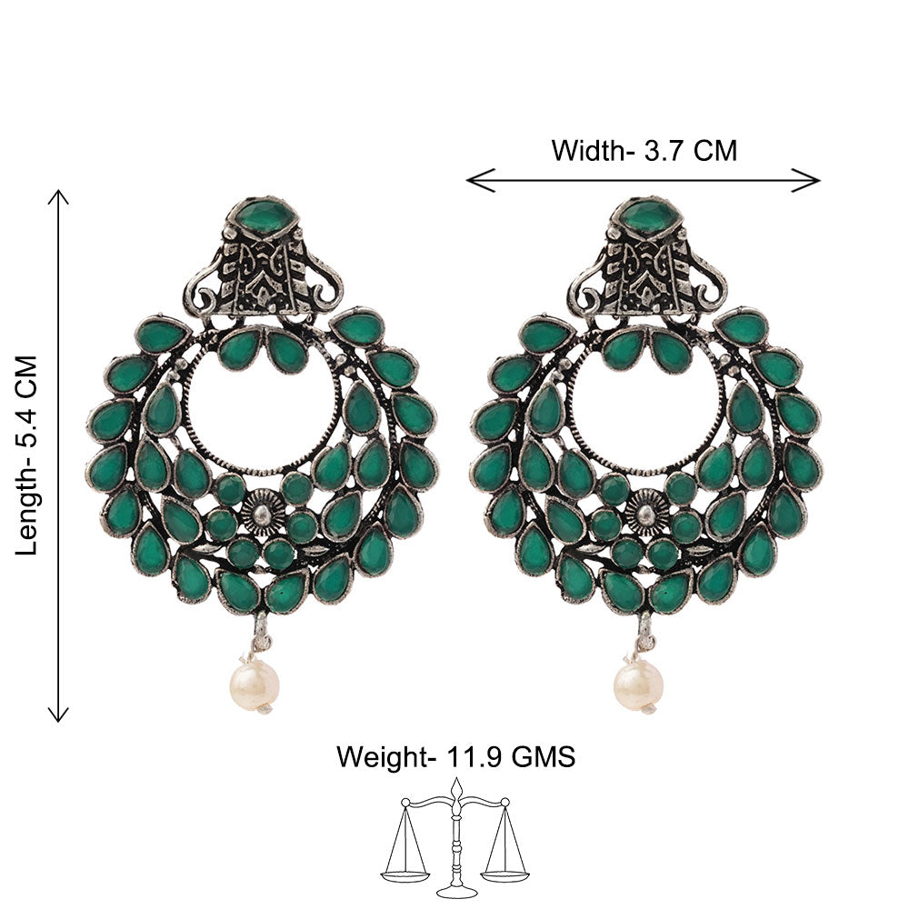 Diva Drops stud earrings (Green)