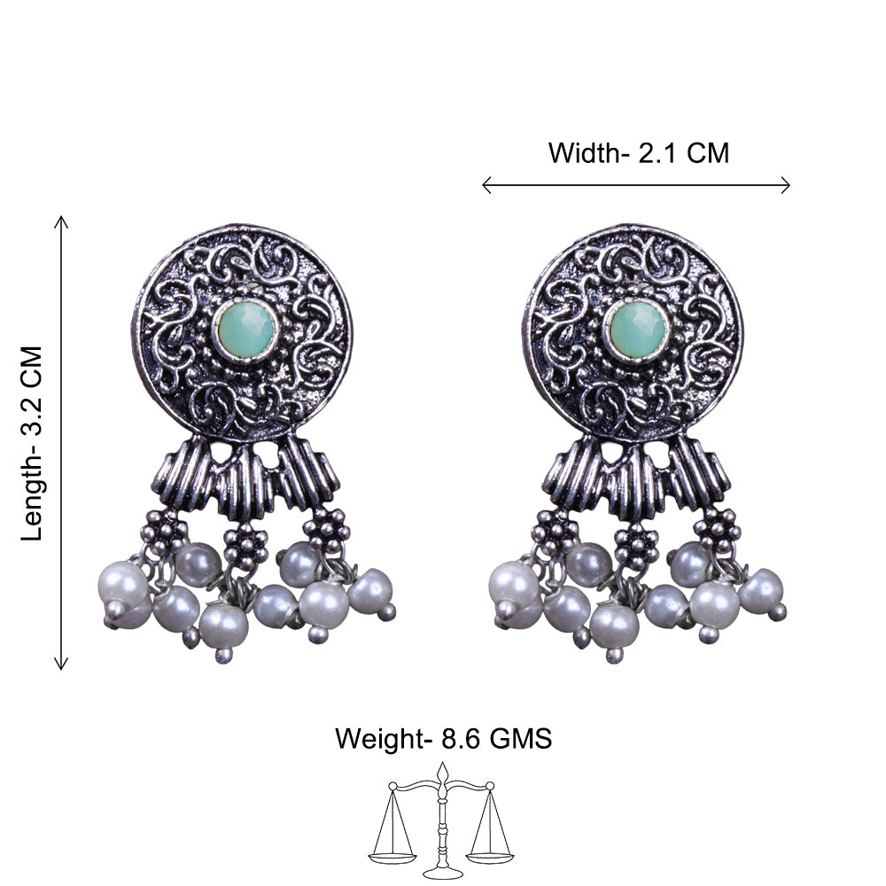 Button rays stud earring (Mint)