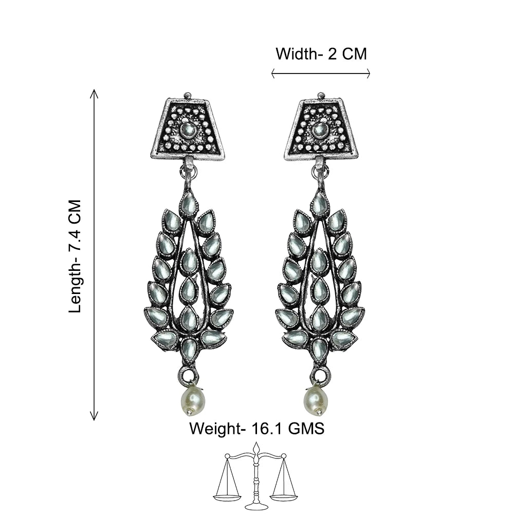 Kalash Kamal earring Precious Petal stone studded dangler earring Combo
