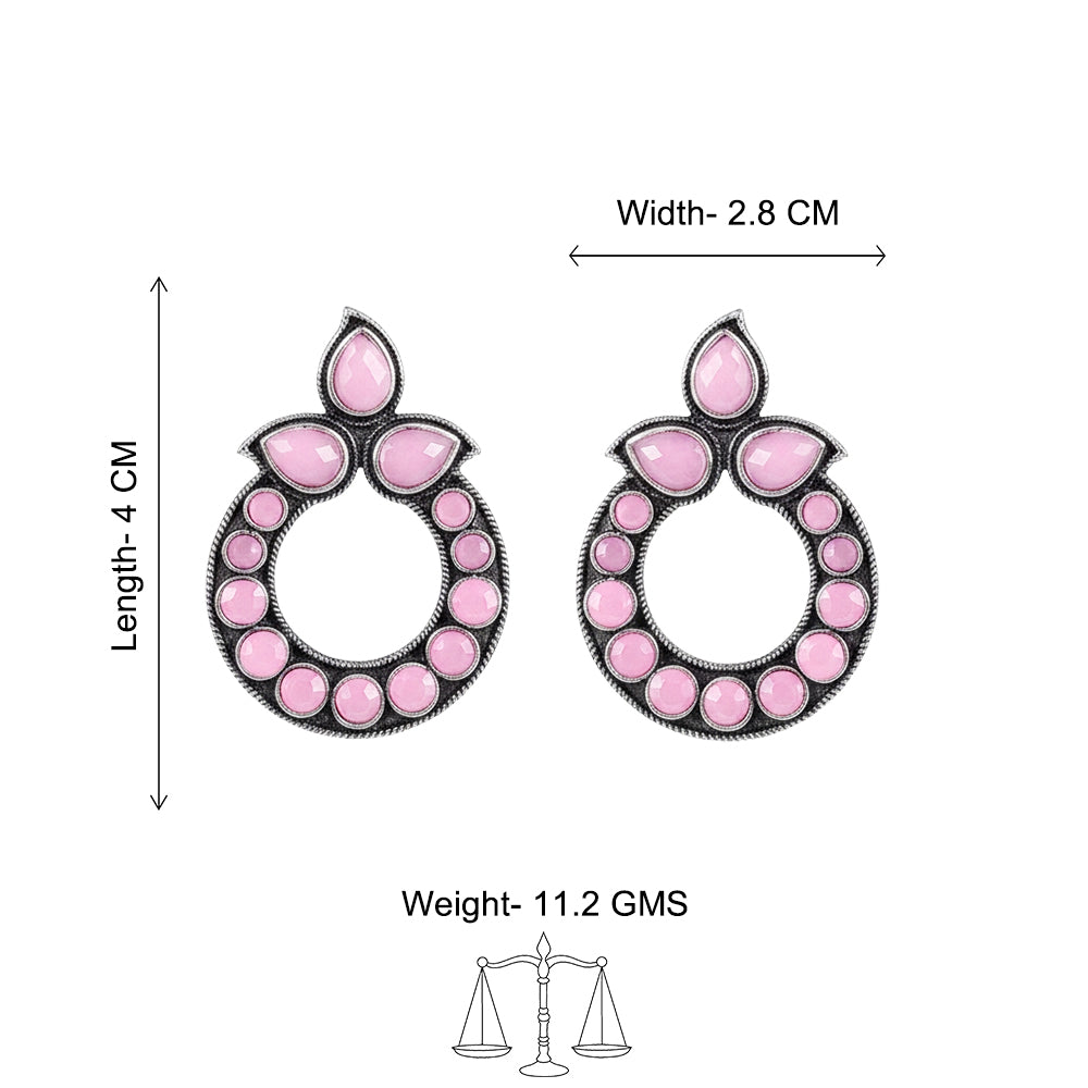Petal Mandal stud earrings (Baby Pink)