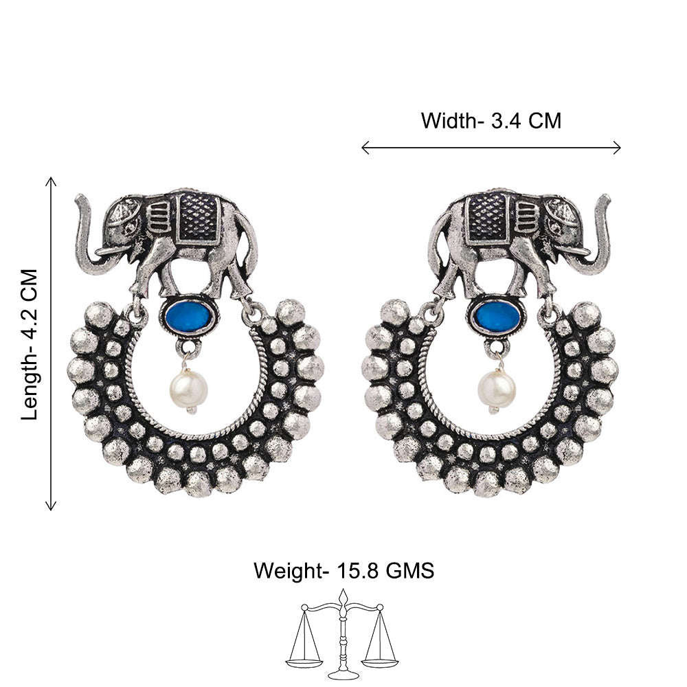 Elephant Arc dangler earrings (Blue)