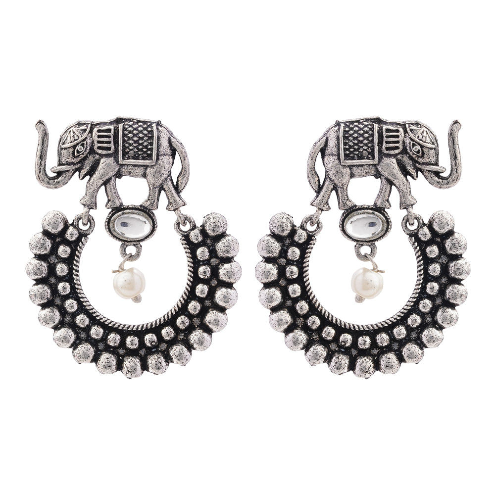 Elephant Arc dangler earrings (White)