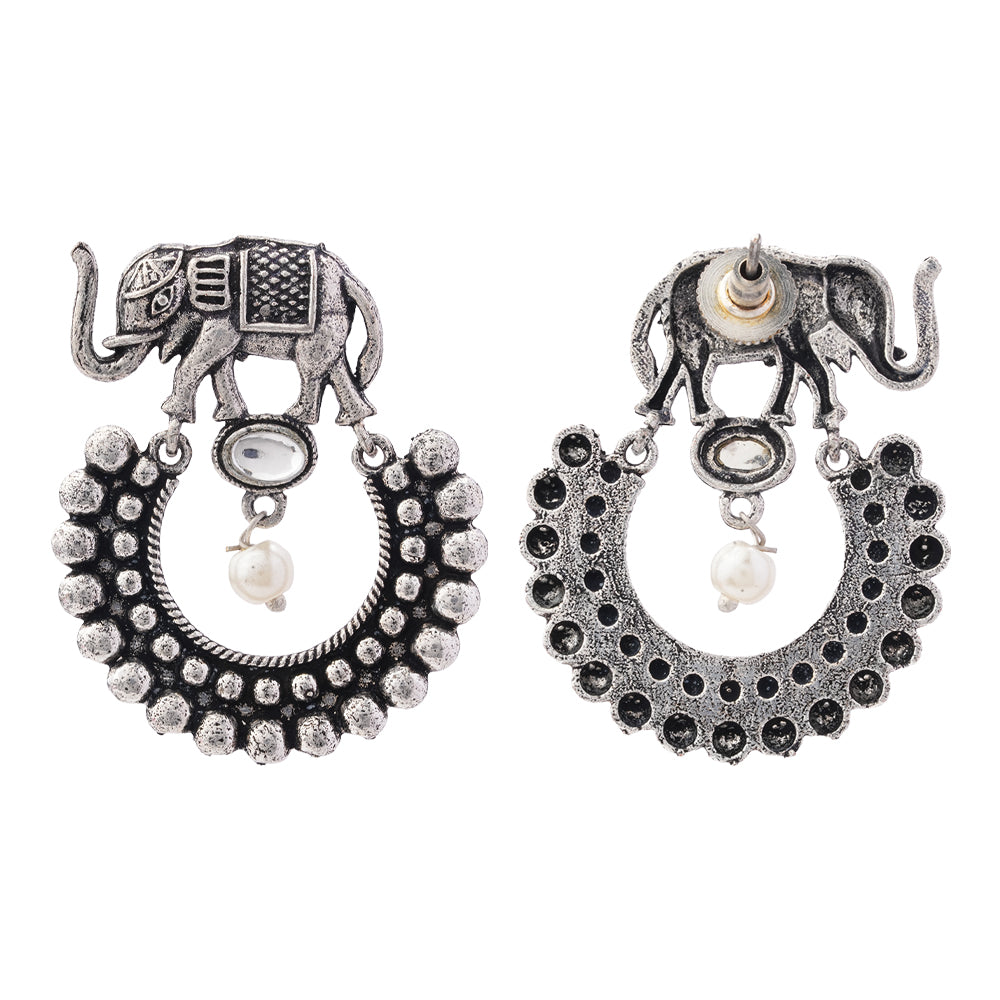 Elephant Arc dangler earrings (White)
