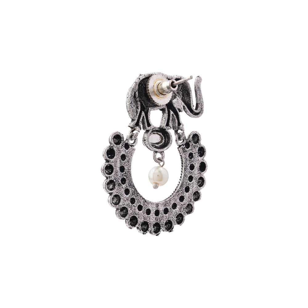 Elephant Arc dangler earrings (White)