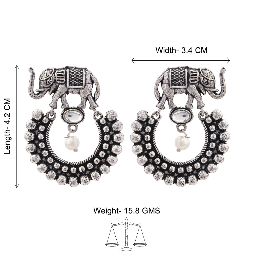 Elephant Arc dangler earrings (White)