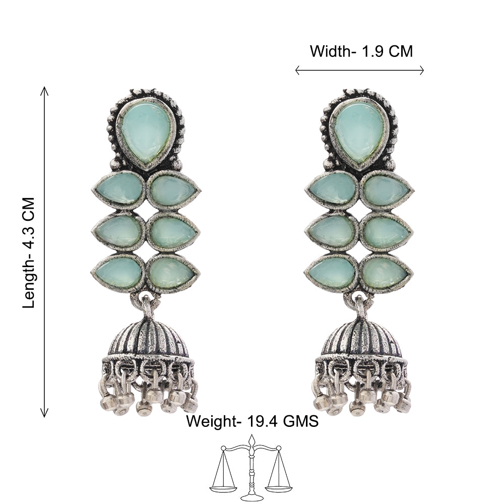 Dazzle Dash Jhumki earring (Mint)