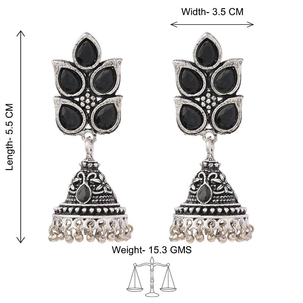 Twinkle drops jhumki earrings (Black)