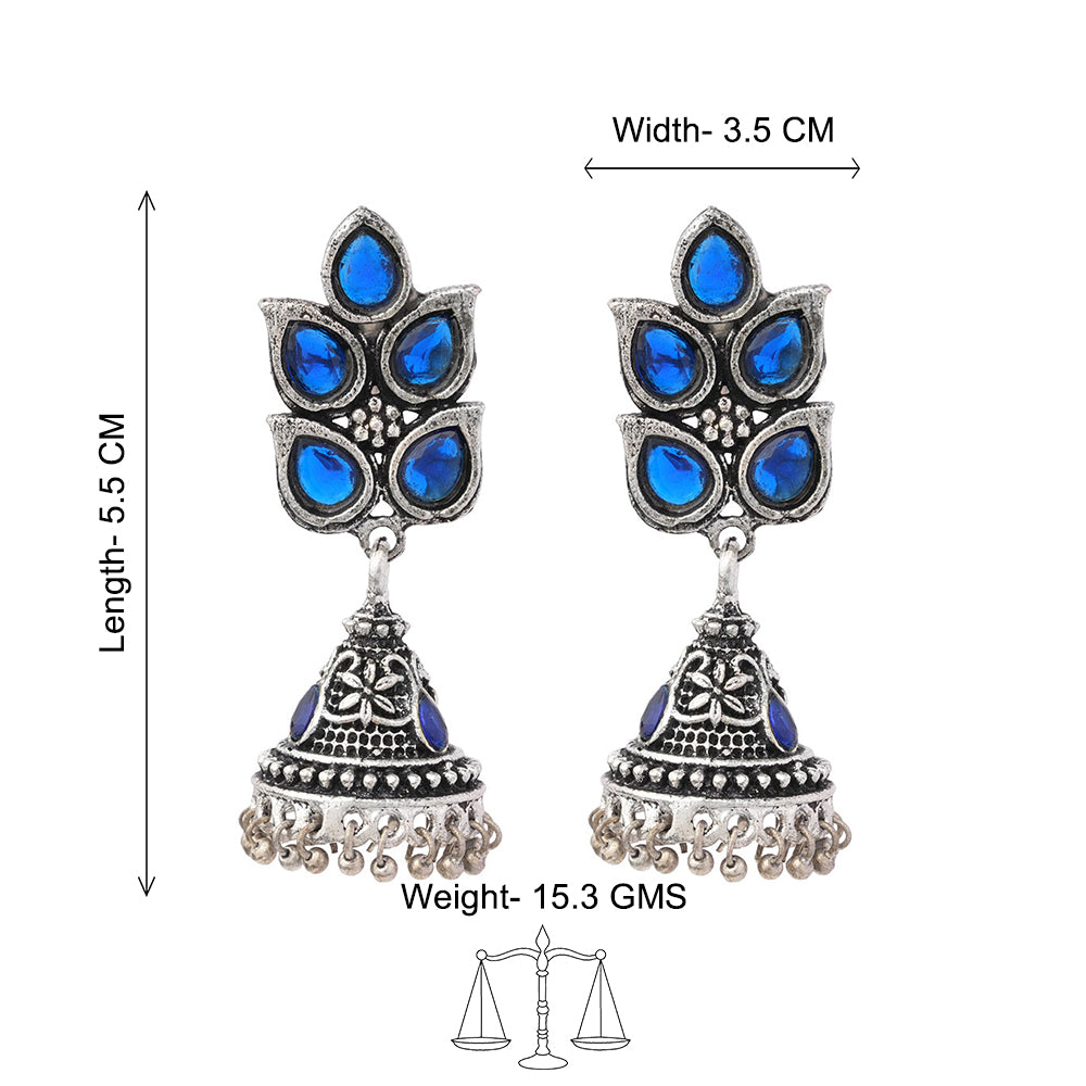 Twinkle drops jhumki earrings (Blue)
