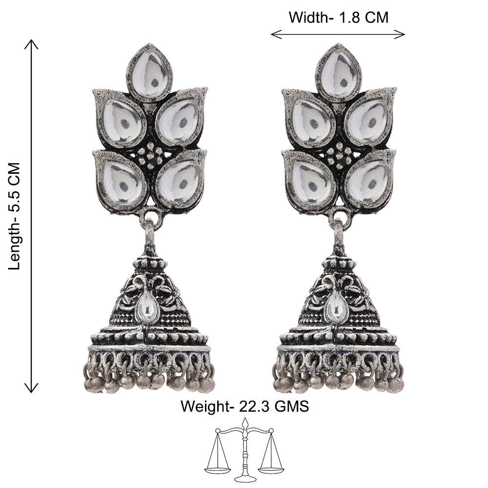 Twinkle drops jhumki earrings (White)