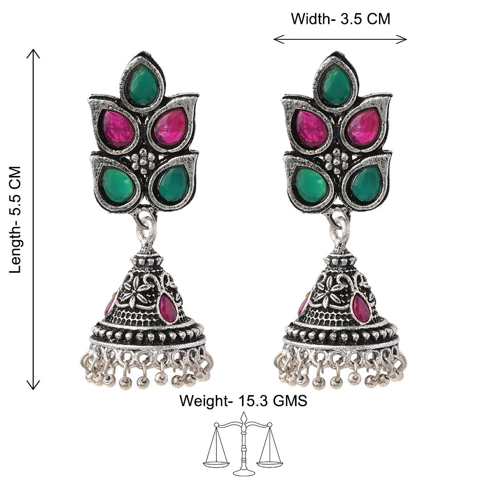 Twinkle drops jhumki earrings (Multicolored)
