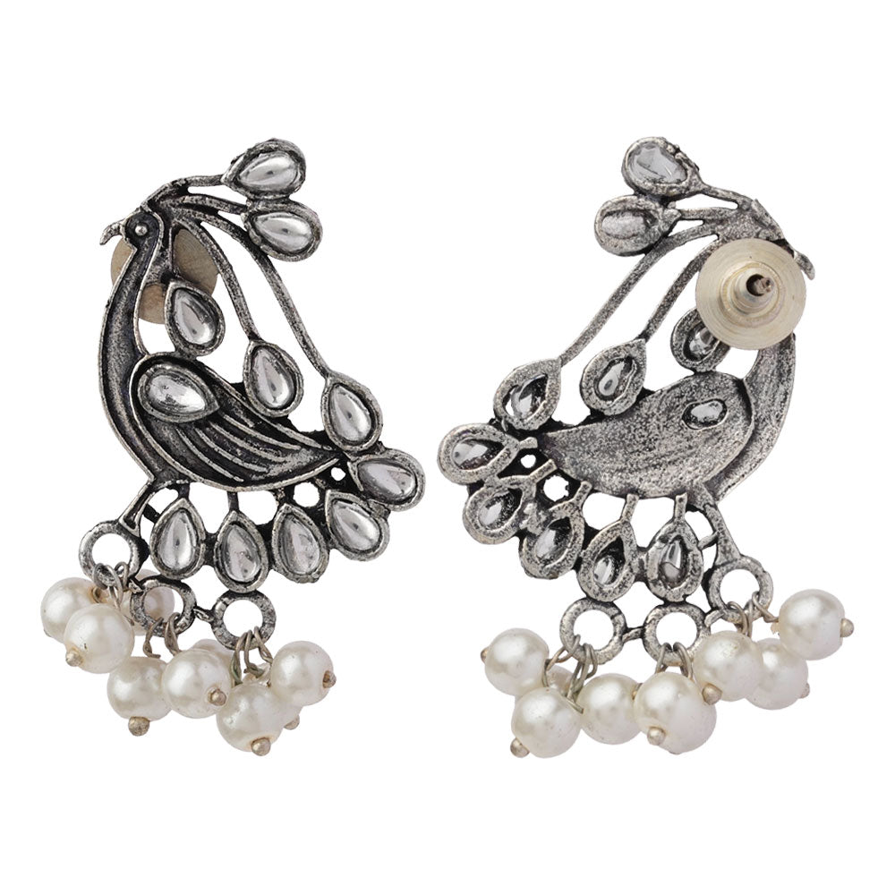 StylishKudi Oxidised Silver Earrings&Chandbali Earrings ComboSet for Women&girl