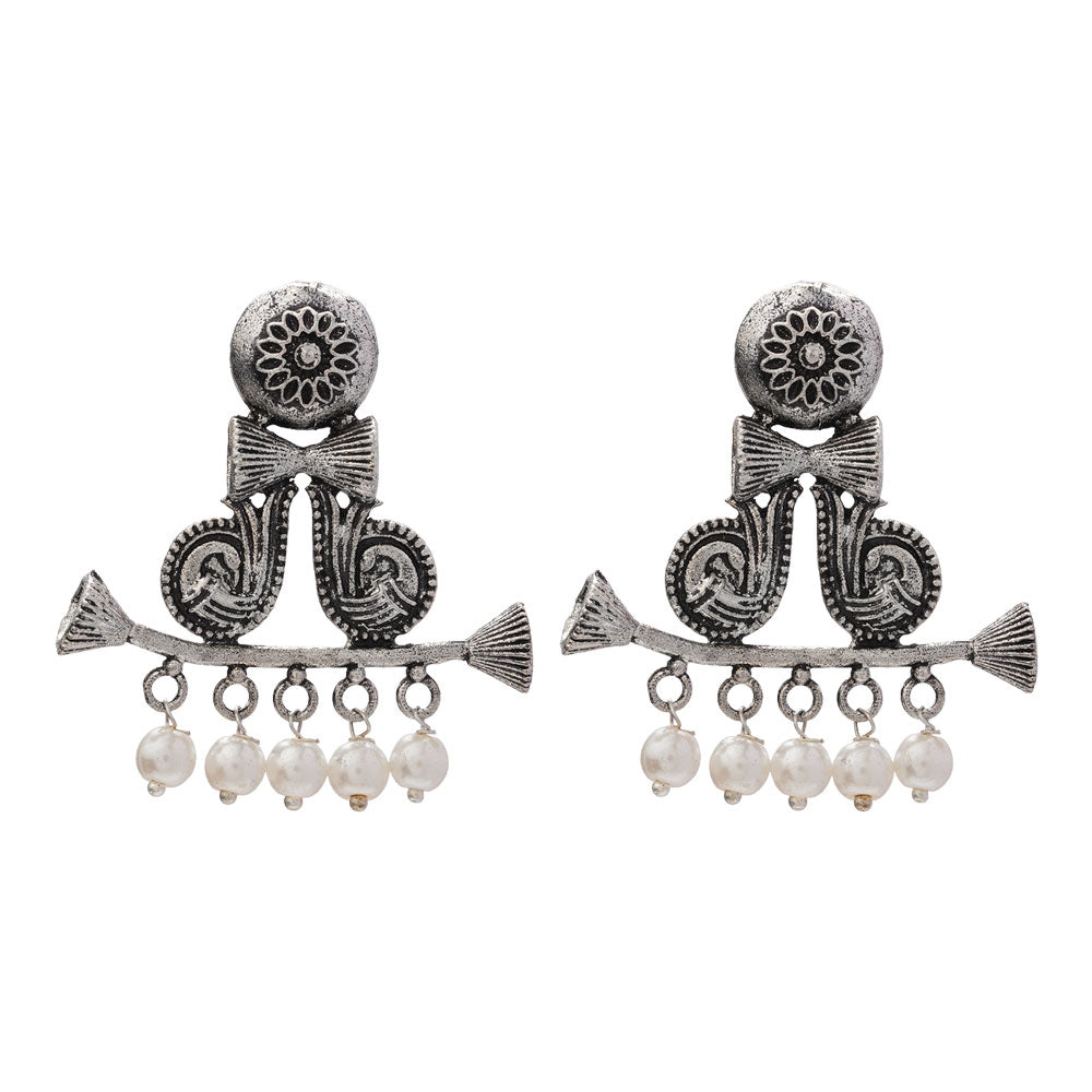 StylishKudi Oxidised Silver Jhumki&Stud Earring ComboSet for Women&girl
